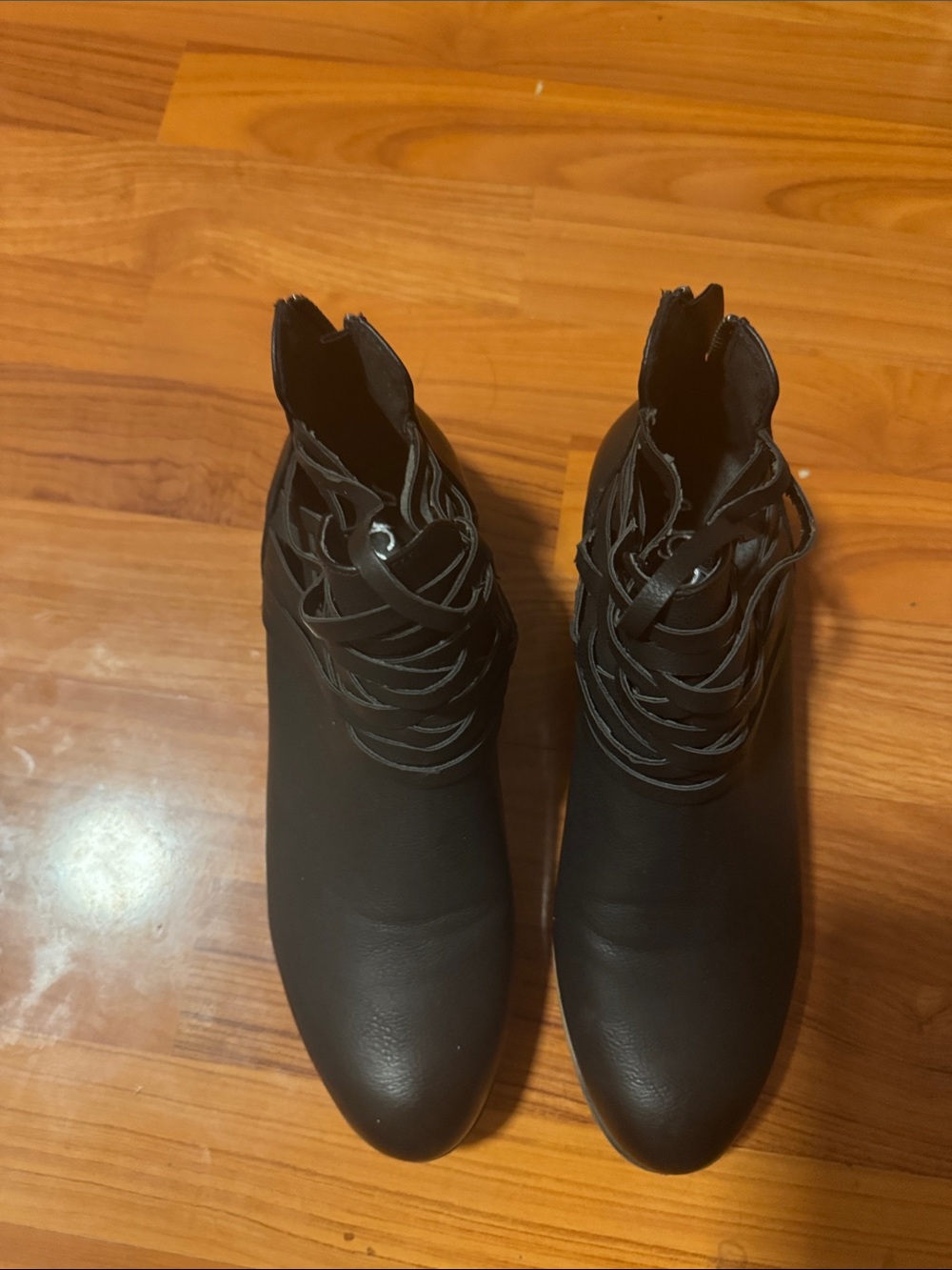 Sugar Black Lace-Up Ankle Booties